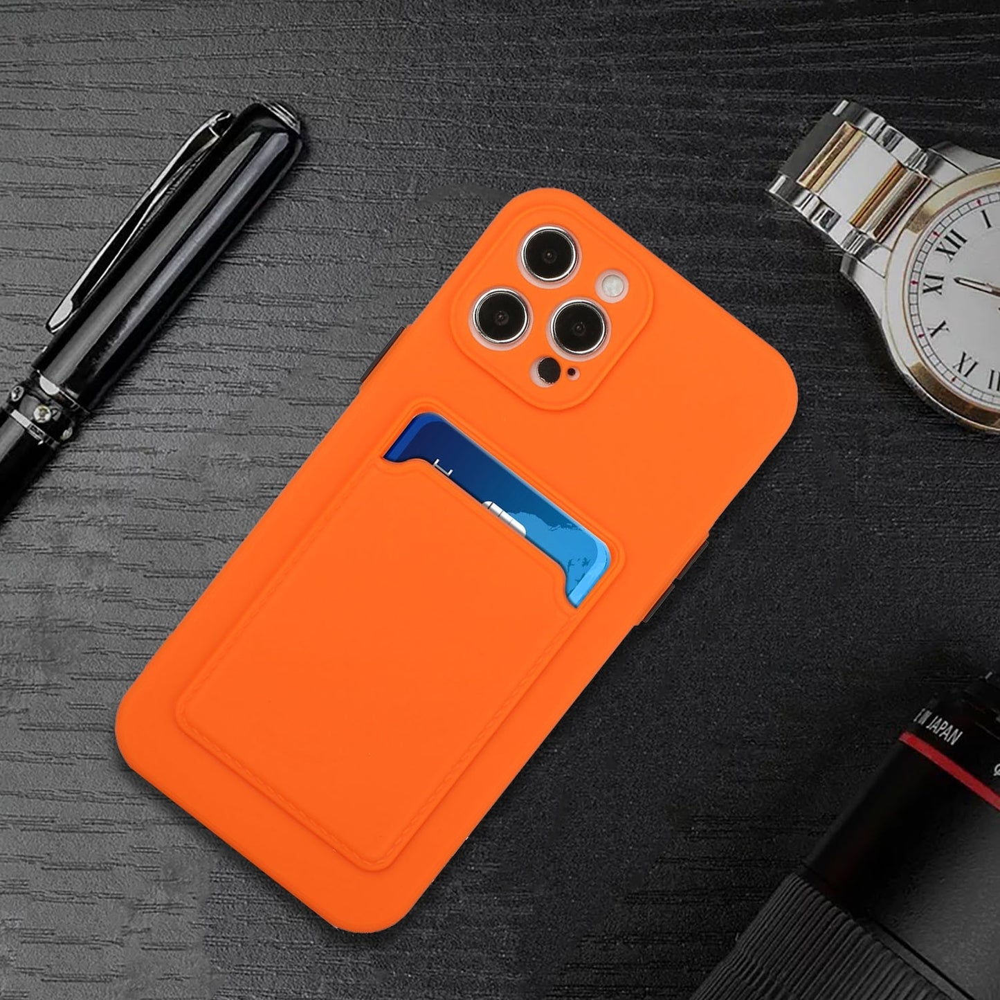 For Apple iPhone 15 Pro Max Shockproof TPU Case with Card Holder - Durable & Lightweight Design
