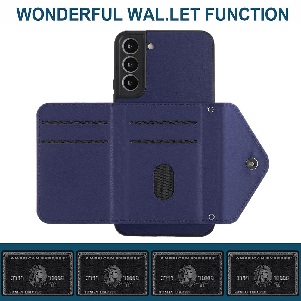 For Samsung Galaxy S21 FE Case - Rhombic Texture, RFID Blocking Wallet, Durable PU Leather with Lanyard