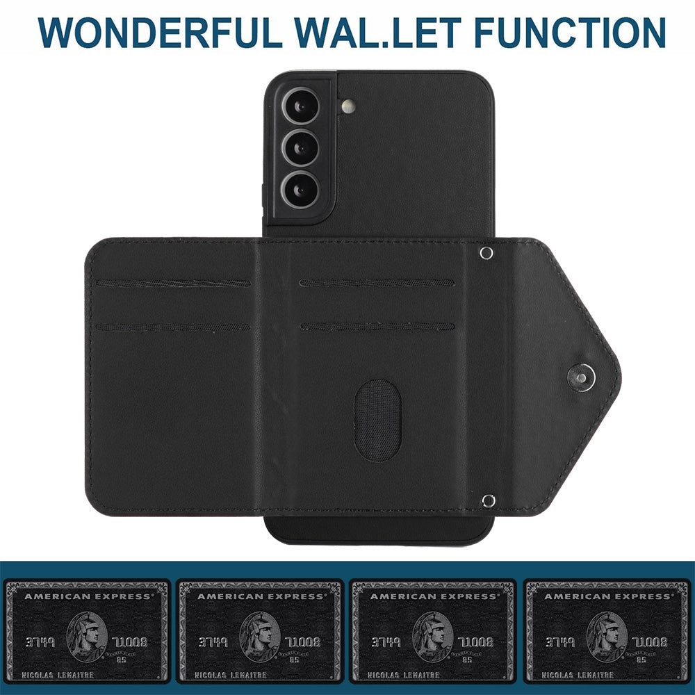 For Samsung Galaxy S21 FE Case - Rhombic Texture, RFID Blocking Wallet, Durable PU Leather with Lanyard