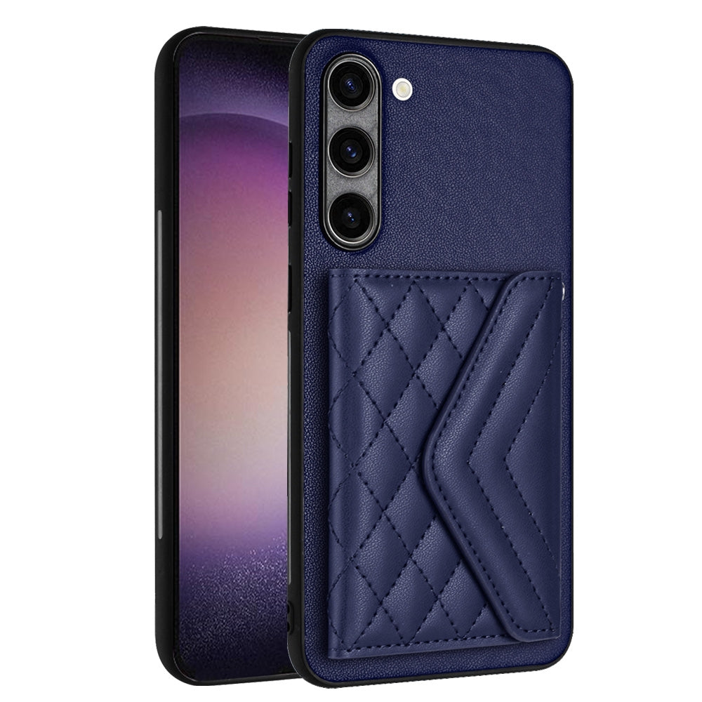For Samsung Galaxy S23+ 5G Case - Rhombic Texture, RFID Blocking Wallet, Durable PU Leather with Lanyard
