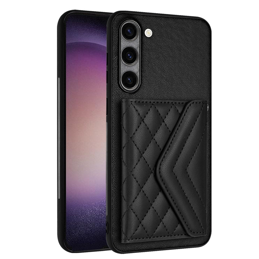 For Samsung Galaxy S23+ 5G Case - Rhombic Texture, RFID Blocking Wallet, Durable PU Leather with Lanyard