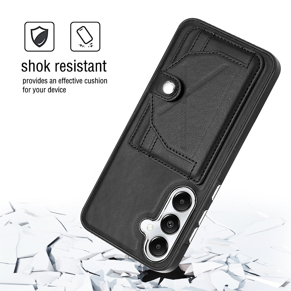 For Samsung Galaxy S24+ 5G Leather Case - Shockproof with Card Holder, Durable Design