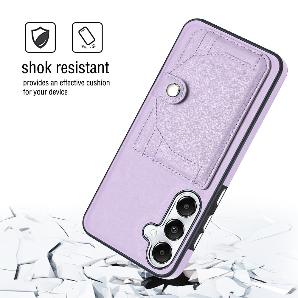 For Samsung Galaxy S24+ 5G Leather Case - Shockproof with Card Holder, Durable Design