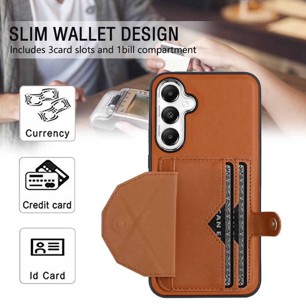For Samsung Galaxy S24+ 5G Leather Case - Shockproof with Card Holder, Durable Design