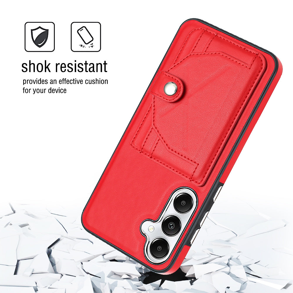 For Samsung Galaxy S24+ 5G Leather Case - Shockproof with Card Holder, Durable Design