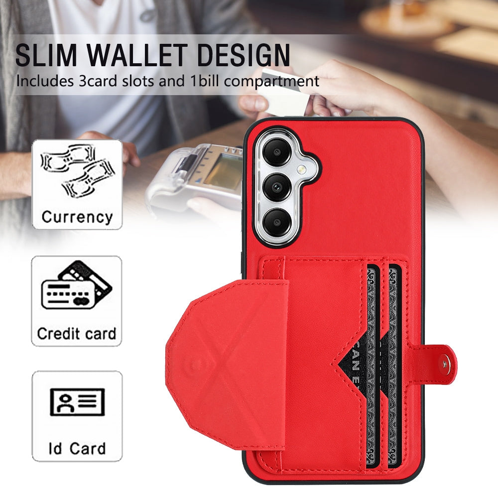For Samsung Galaxy S24+ 5G Leather Case - Shockproof with Card Holder, Durable Design