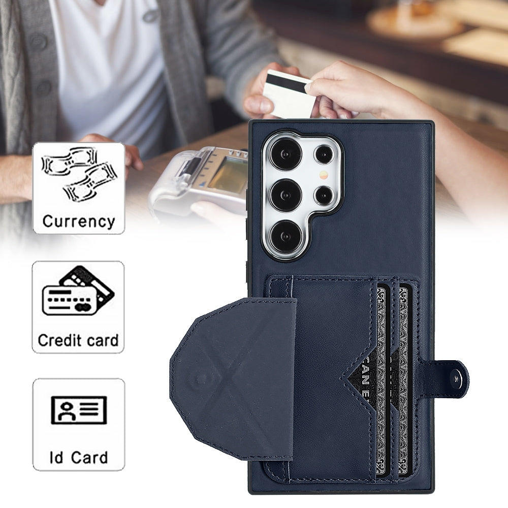 For Samsung Galaxy S24 Ultra 5G Leather Case - Shockproof with Card Holder, Durable Design