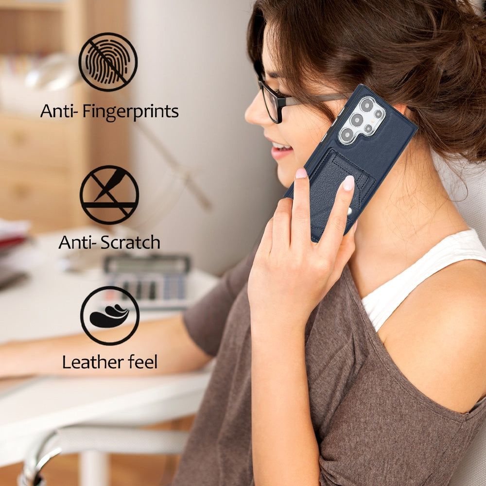 For Samsung Galaxy S24 Ultra 5G Leather Case - Shockproof with Card Holder, Durable Design