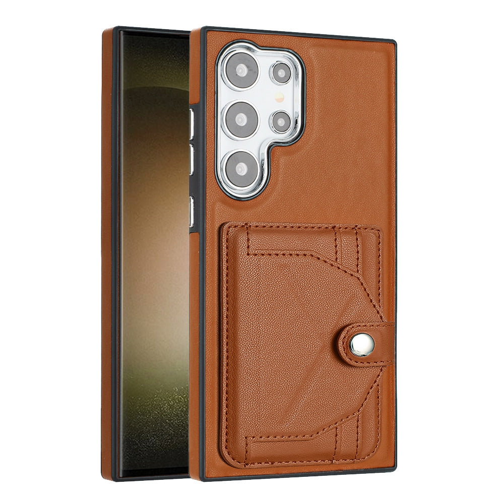 For Samsung Galaxy S24 Ultra 5G Leather Case - Shockproof with Card Holder, Durable Design