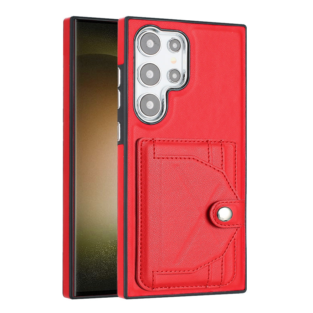 For Samsung Galaxy S24 Ultra 5G Leather Case - Shockproof with Card Holder, Durable Design