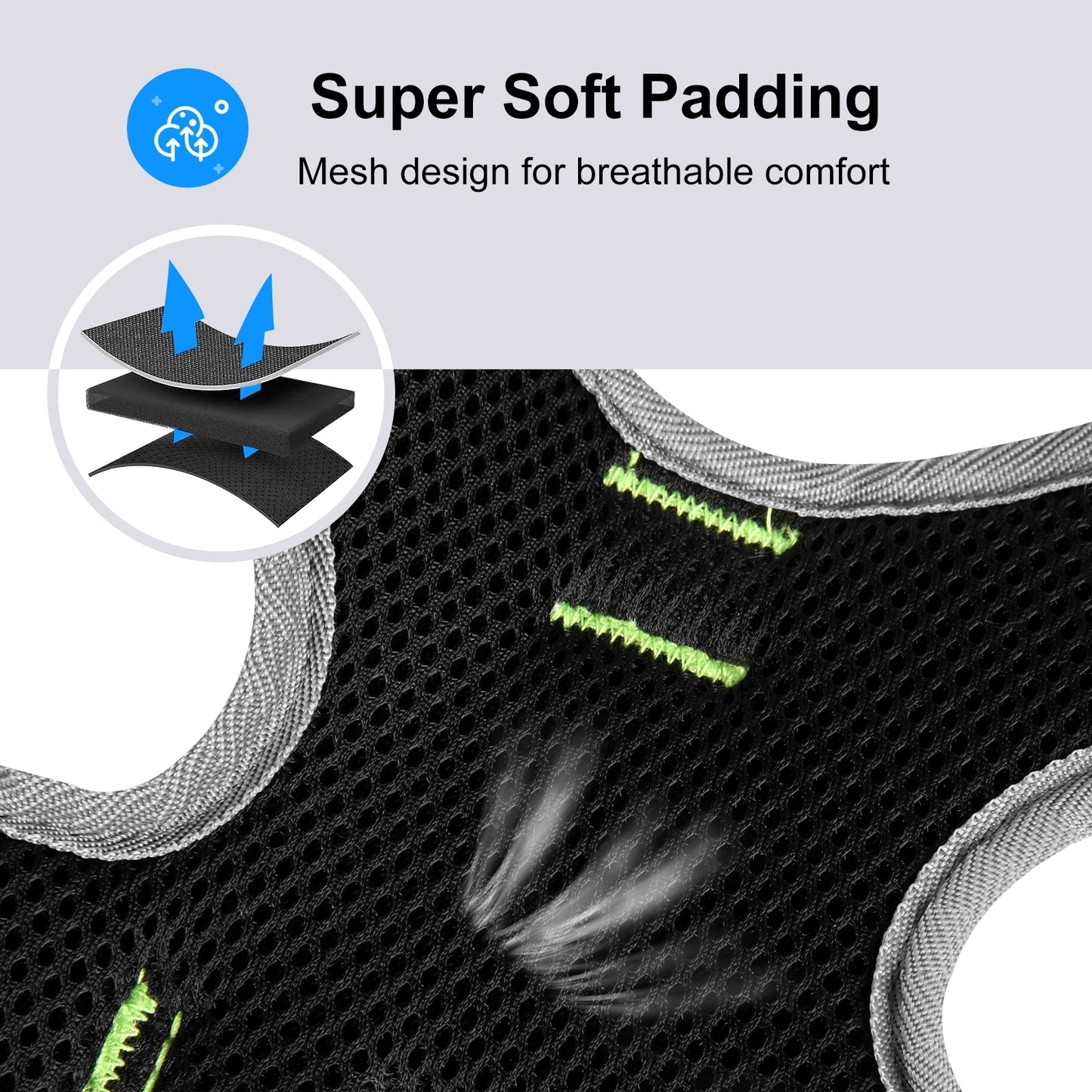 Reflective & Breathable Nylon Dog Harness with Adjustable Traction Rope - Safe and Durable