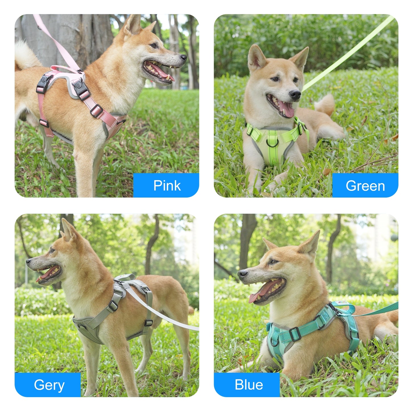 Reflective & Breathable Nylon Dog Harness with Adjustable Traction Rope - Safe and Durable