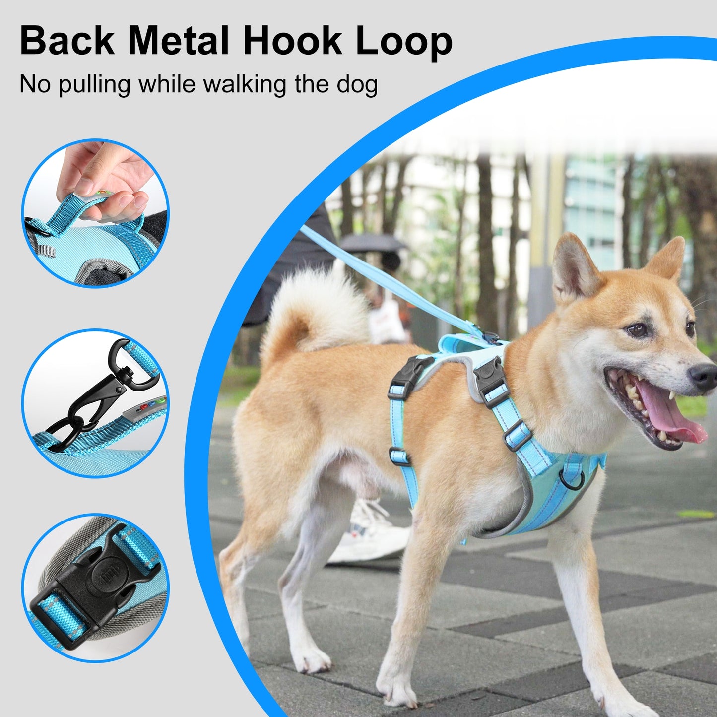 Reflective & Breathable Nylon Dog Harness with Adjustable Traction Rope - Safe and Durable