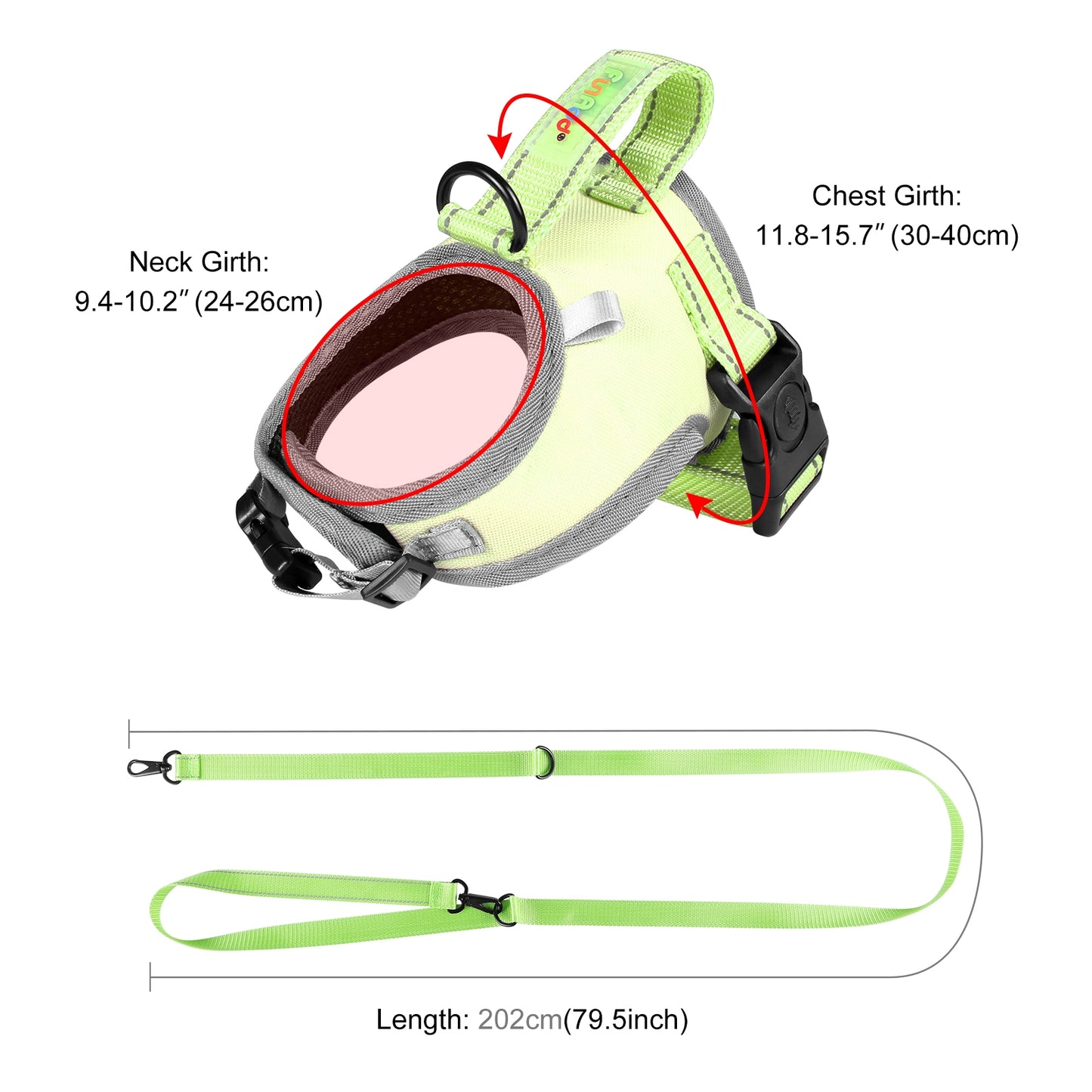 Reflective & Breathable Nylon Dog Harness with Adjustable Traction Rope - Safe and Durable