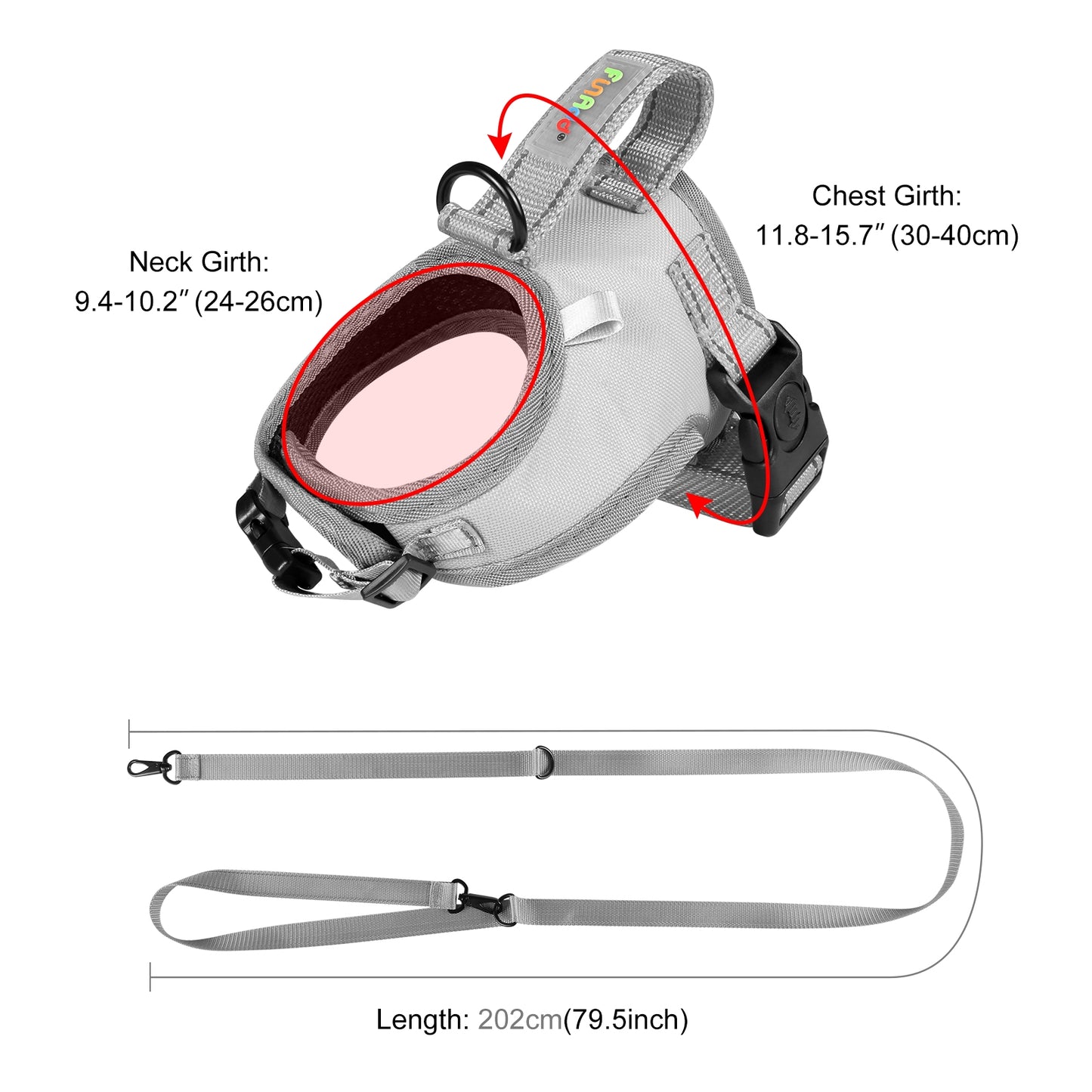 Reflective & Breathable Nylon Dog Harness with Adjustable Traction Rope - Safe and Durable