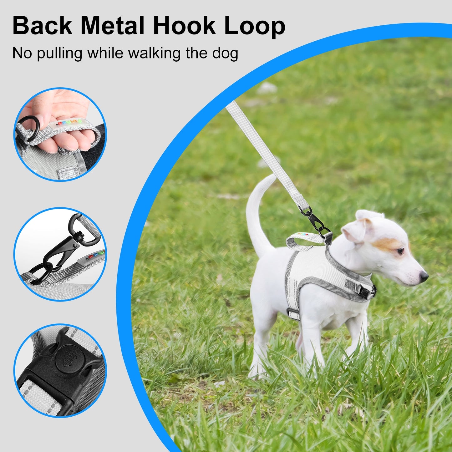 Reflective & Breathable Nylon Dog Harness with Adjustable Traction Rope - Safe and Durable