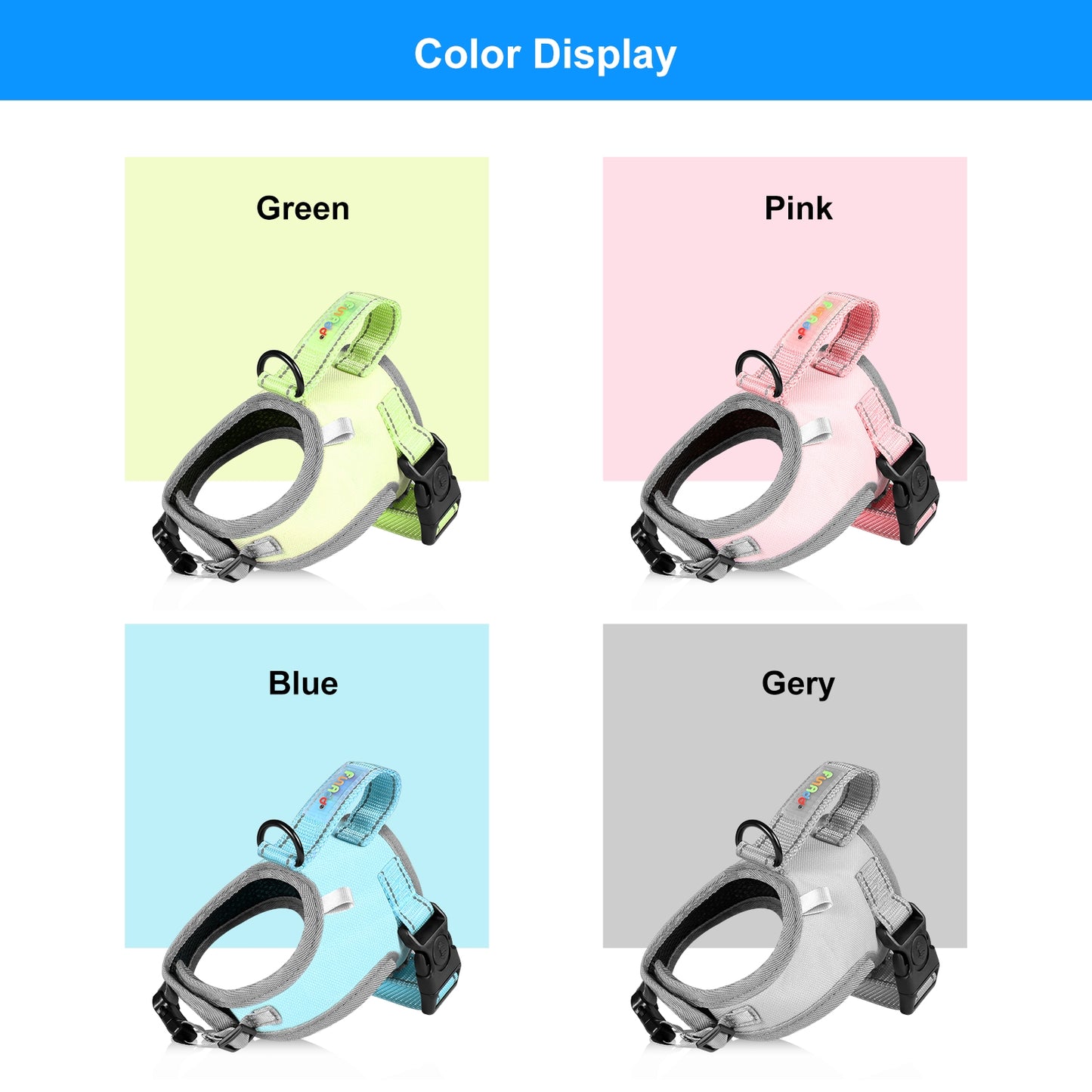 Reflective & Breathable Nylon Dog Harness with Adjustable Traction Rope - Safe and Durable