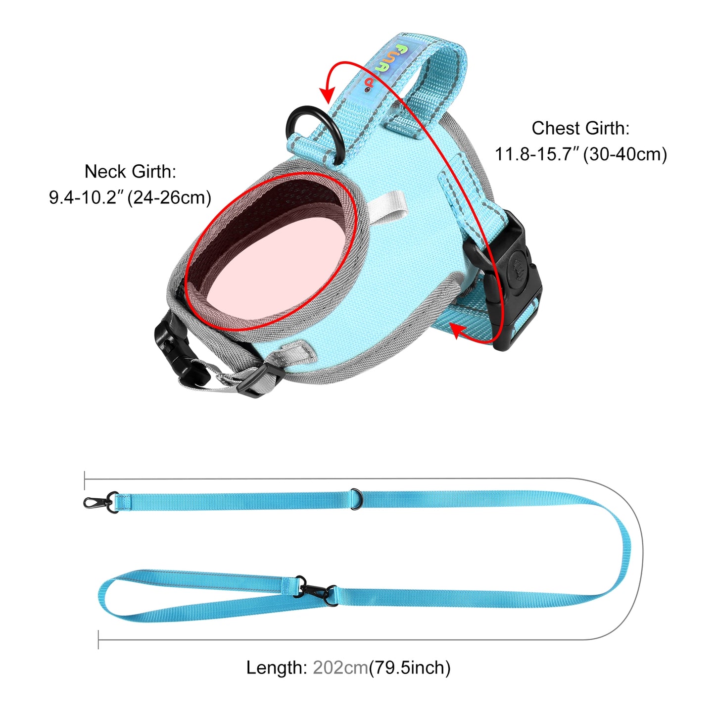 Reflective & Breathable Nylon Dog Harness with Adjustable Traction Rope - Safe and Durable