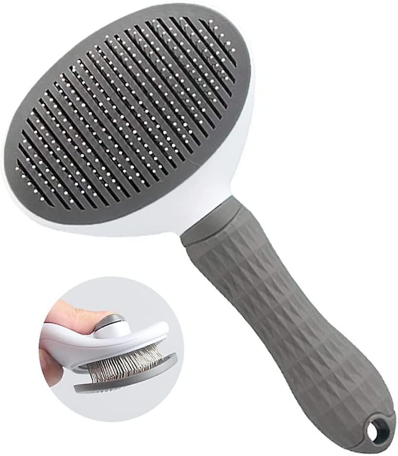 Automatic Stainless Steel Pet Comb - Easy Clean Needle Brush for Dogs & Cats