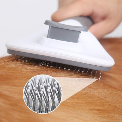 Automatic Stainless Steel Pet Comb - Easy Clean Needle Brush for Dogs & Cats