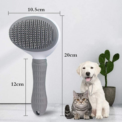 Automatic Stainless Steel Pet Comb - Easy Clean Needle Brush for Dogs & Cats