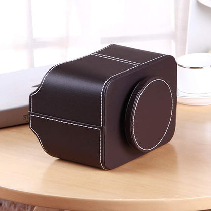 Multifunctional PU Leather Rotating Desk Organizer for Remote and Stationery