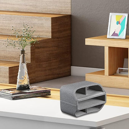 Multifunctional PU Leather Rotating Desk Organizer for Remote and Stationery