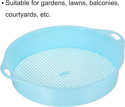 Plastic Mesh Sieve Filter Gravel Stone Tool Soil Particle Sieve with Handrail Gardening Supplies