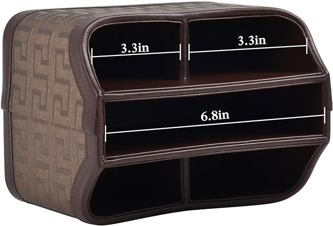 Multifunctional PU Leather Rotating Desk Organizer for Remote and Stationery