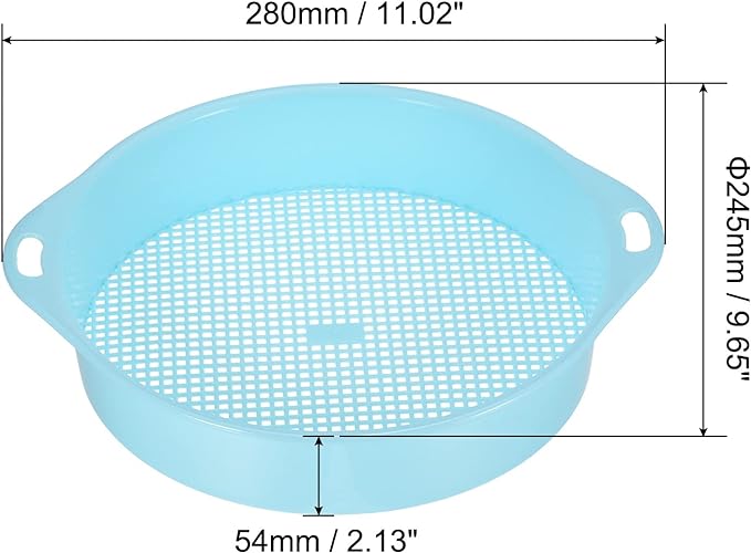 Plastic Mesh Sieve Filter Gravel Stone Tool Soil Particle Sieve with Handrail Gardening Supplies