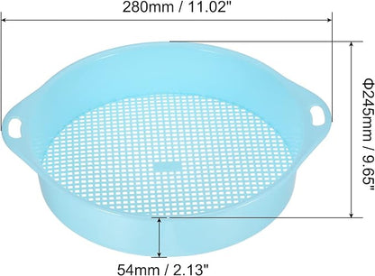 Plastic Mesh Sieve Filter Gravel Stone Tool Soil Particle Sieve with Handrail Gardening Supplies