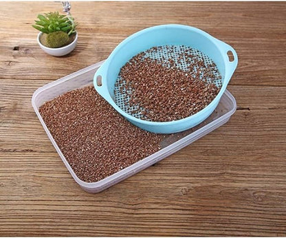 Plastic Mesh Sieve Filter Gravel Stone Tool Soil Particle Sieve with Handrail Gardening Supplies