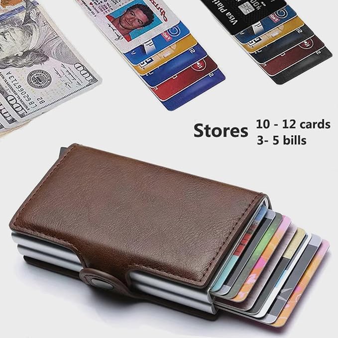 Automatic Pop-up Card Holder Metal Card Box RFID Credit Card Bank Card Box Wallet