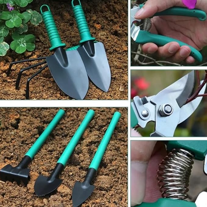 YL025 Stainless Steel Potted Plant Gardening Tool Set 10-Piece - Versatile Garden Care Kit