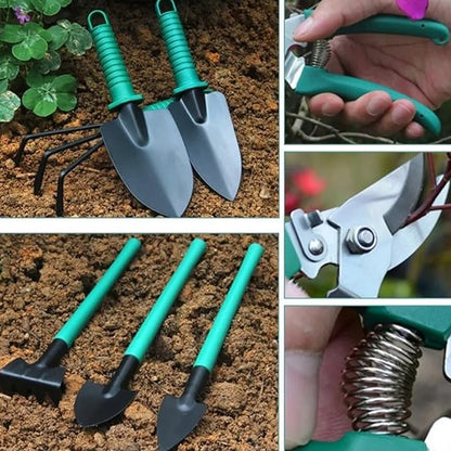 YL025 Stainless Steel Potted Plant Gardening Tool Set 10-Piece - Versatile Garden Care Kit