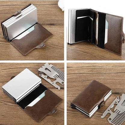 Automatic Pop-up Card Holder Metal Card Box RFID Credit Card Bank Card Box Wallet