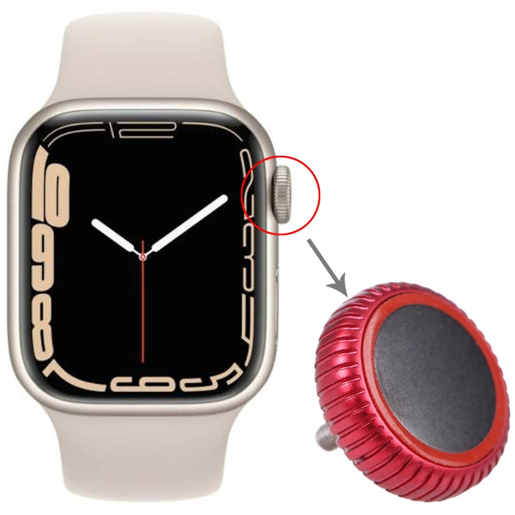 Apple Watch Series 7 (LTE) Red Crown Nut Replacement Part - Compatible with 41mm & 45mm Models