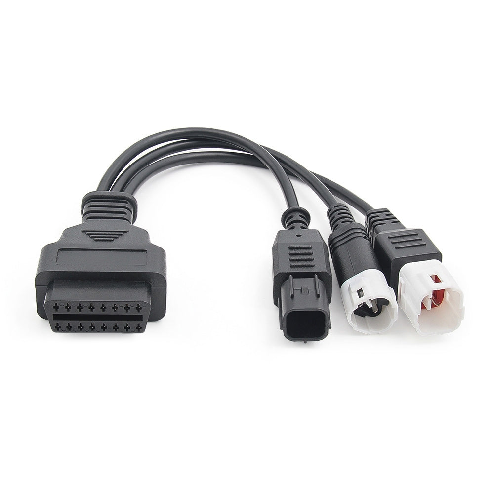 Universal Motorcycle OBD II Adapter Cable: 3 Pin, 4 Pin, 6 Pin to 16 Pin for Honda & Yamaha – Durable, Plug & Play Design