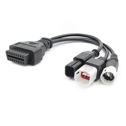 Universal Motorcycle OBD II Adapter Cable: 3 Pin, 4 Pin, 6 Pin to 16 Pin for Honda & Yamaha – Durable, Plug & Play Design