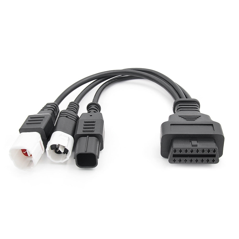 Universal Motorcycle OBD II Adapter Cable: 3 Pin, 4 Pin, 6 Pin to 16 Pin for Honda & Yamaha – Durable, Plug & Play Design