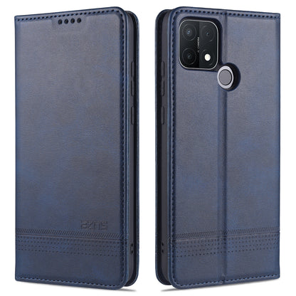 OPPO A15 Leather Wallet Case with Card Holder & Magnetic Closure