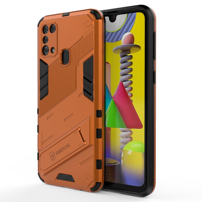 Samsung Galaxy M31 Shockproof Phone Case - Punk Armor 2-in-1 PC + TPU with Invisible Holder