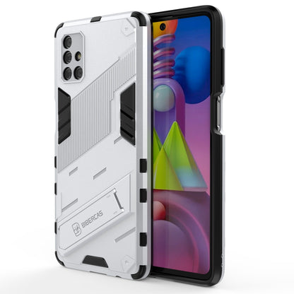 Samsung Galaxy M51 Shockproof Phone Case - Punk Armor 2-in-1 PC + TPU with Invisible Holder