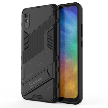 Xiaomi Redmi 9A Shockproof Phone Case - Punk Armor 2-in-1 PC + TPU with Invisible Holder