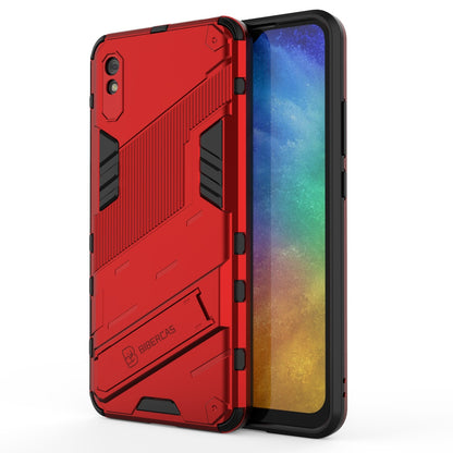 Xiaomi Redmi 9A Shockproof Phone Case - Punk Armor 2-in-1 PC + TPU with Invisible Holder