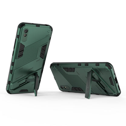 Xiaomi Redmi 9A Shockproof Phone Case - Punk Armor 2-in-1 PC + TPU with Invisible Holder