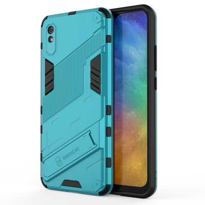 Xiaomi Redmi 9A Shockproof Phone Case - Punk Armor 2-in-1 PC + TPU with Invisible Holder