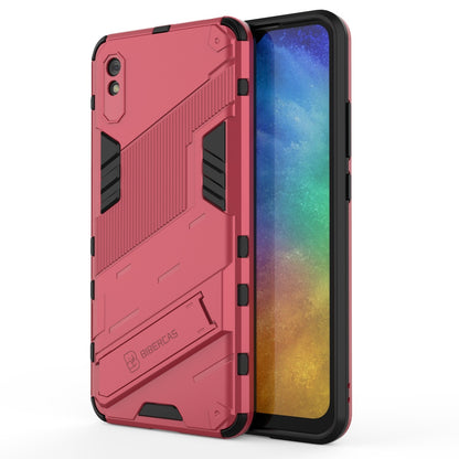 Xiaomi Redmi 9A Shockproof Phone Case - Punk Armor 2-in-1 PC + TPU with Invisible Holder