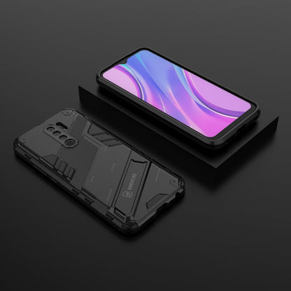 Xiaomi Redmi 9 Shockproof Phone Case - Punk Armor 2-in-1 PC + TPU with Invisible Holder