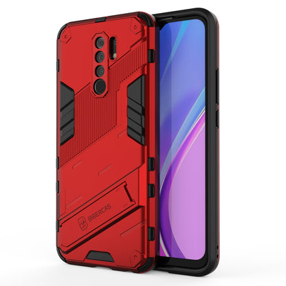 Xiaomi Redmi 9 Shockproof Phone Case - Punk Armor 2-in-1 PC + TPU with Invisible Holder